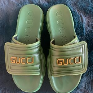 Men’s Green Gucci Slides